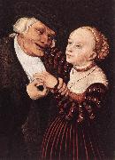 CRANACH, Lucas the Elder Old Man and Young Woman hgsw china oil painting reproduction